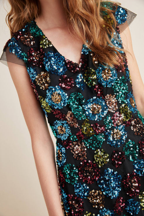 Glenna Sequined Midi Dress